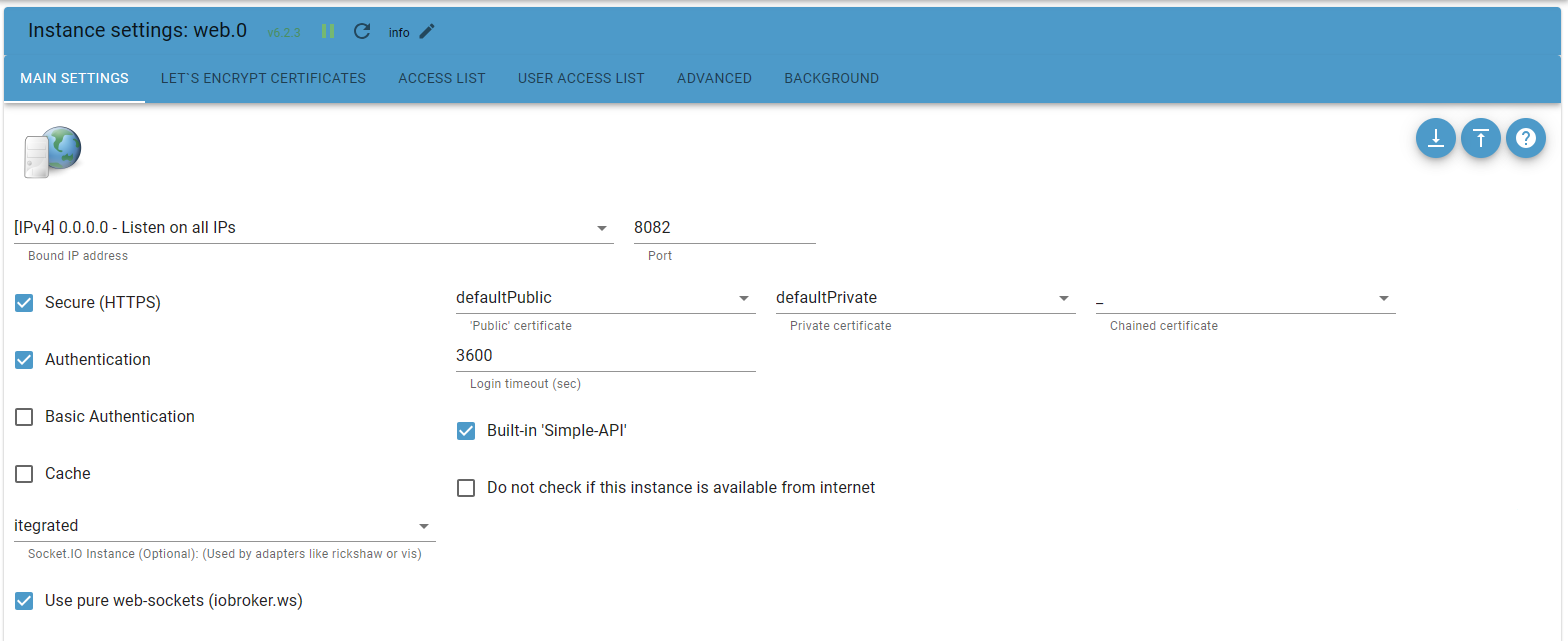 Adapter configuration