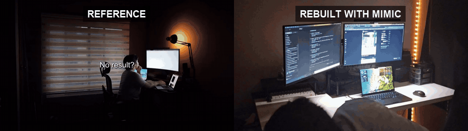 reference reel next to the generated reel