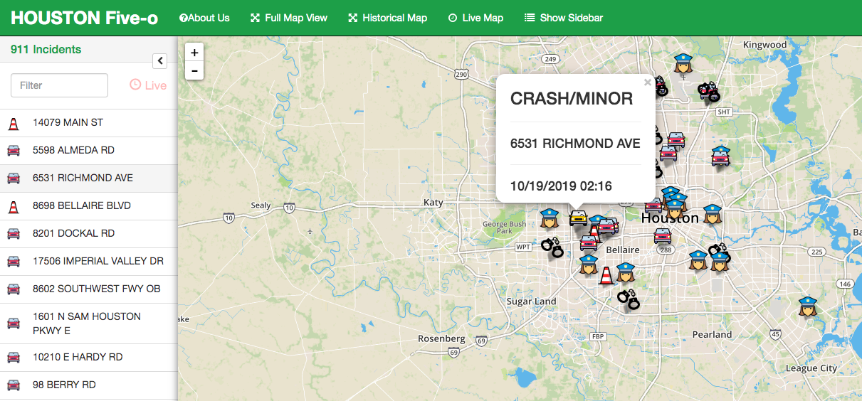 Houston Five-o Live Map