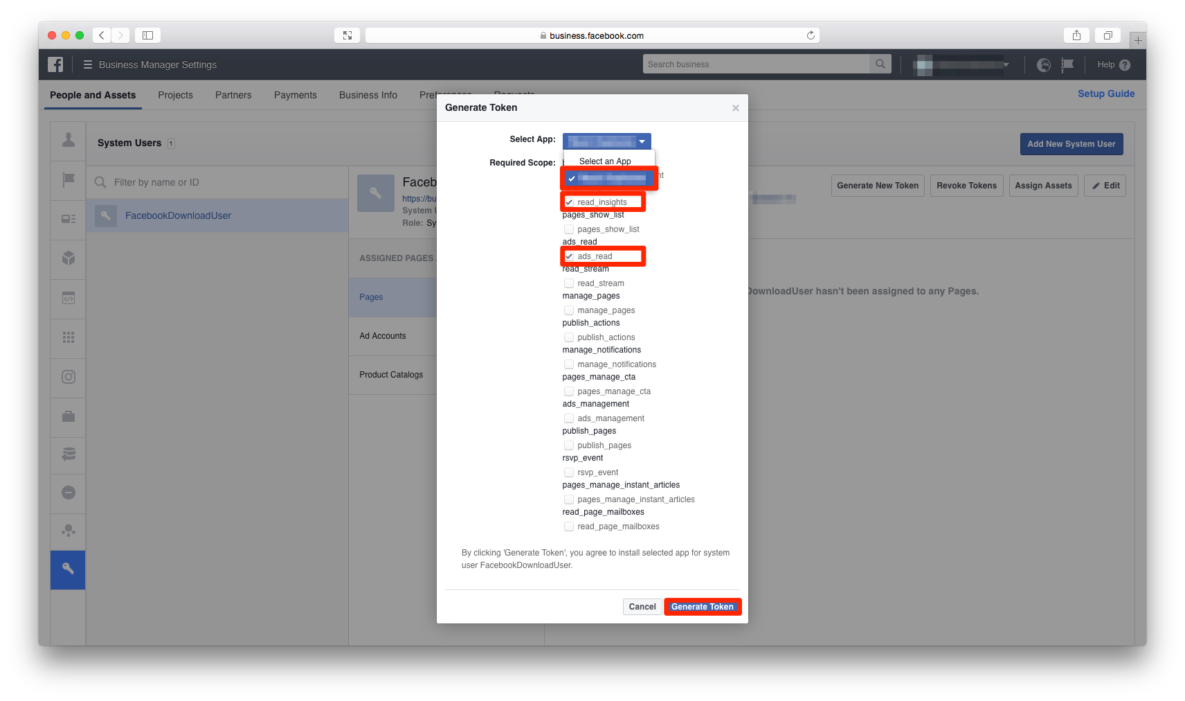 Facebook System User Token Generation