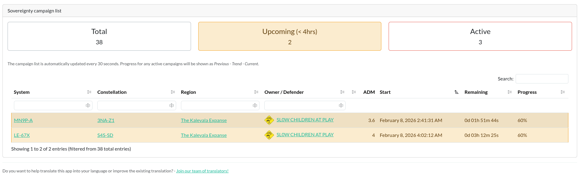 AA Sov Timer (Upcoming Timers) AA Sov Timer (Upcoming Timers)