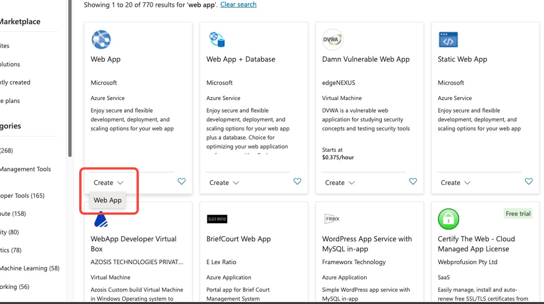Create Web App