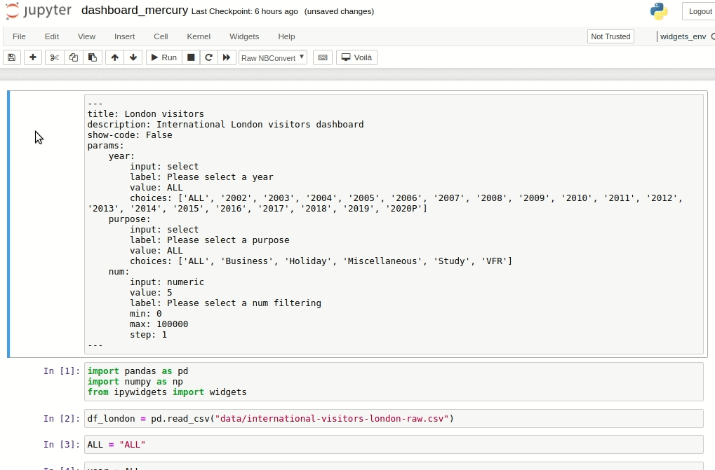 How to Share your Jupyter Notebook with Mercury or Voilà