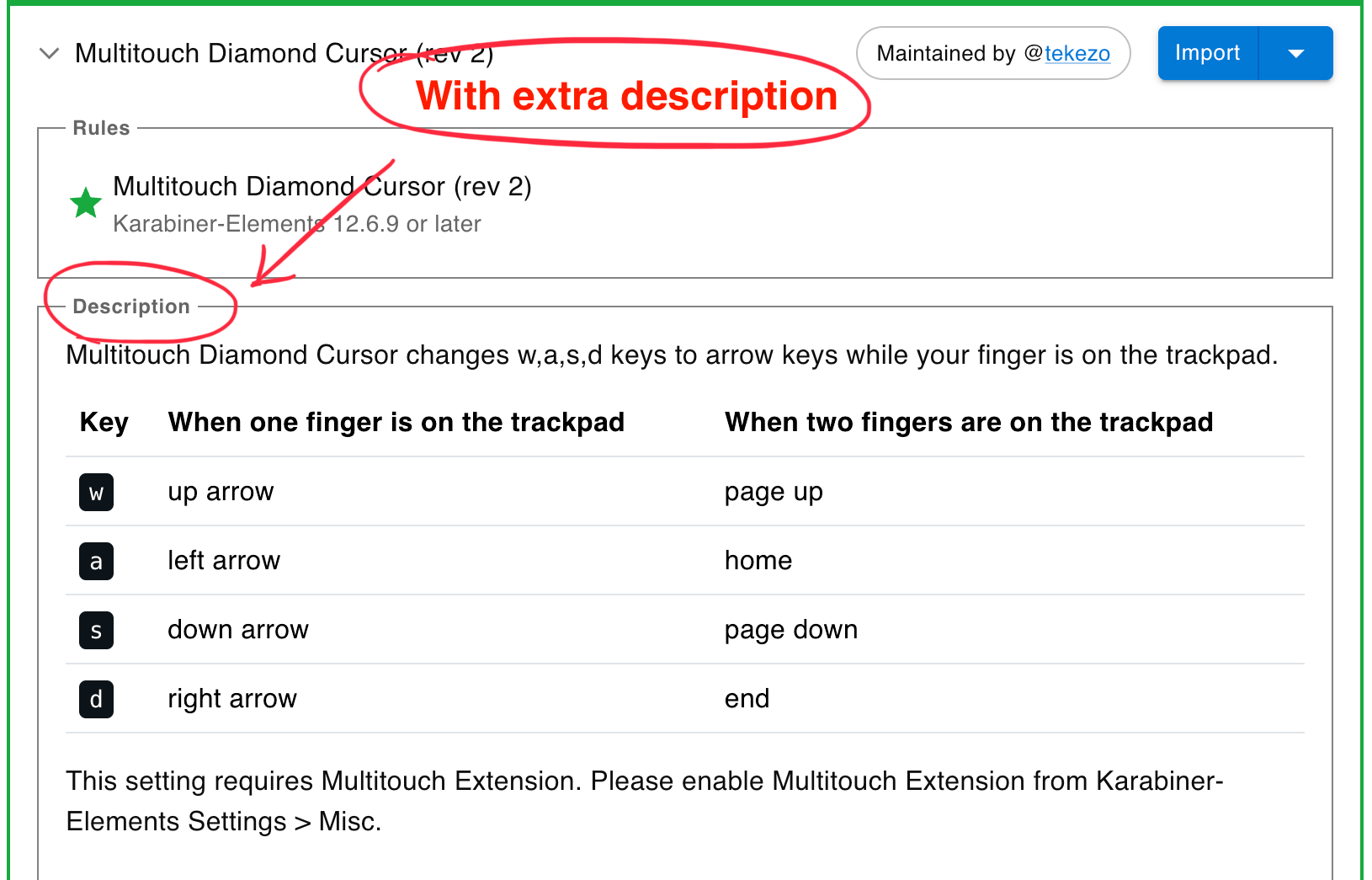 extra description