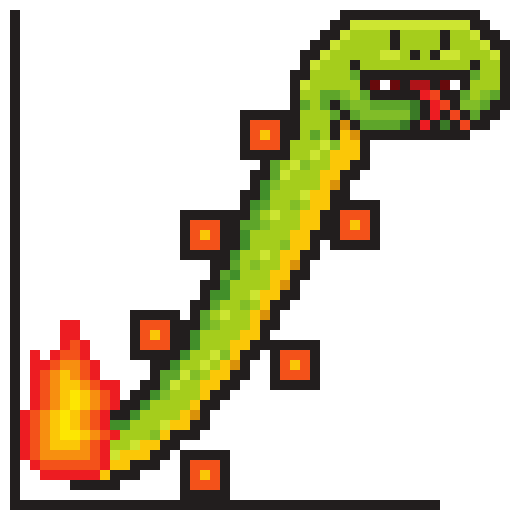 PyTeCK logo: a snake climbing through experimental data points