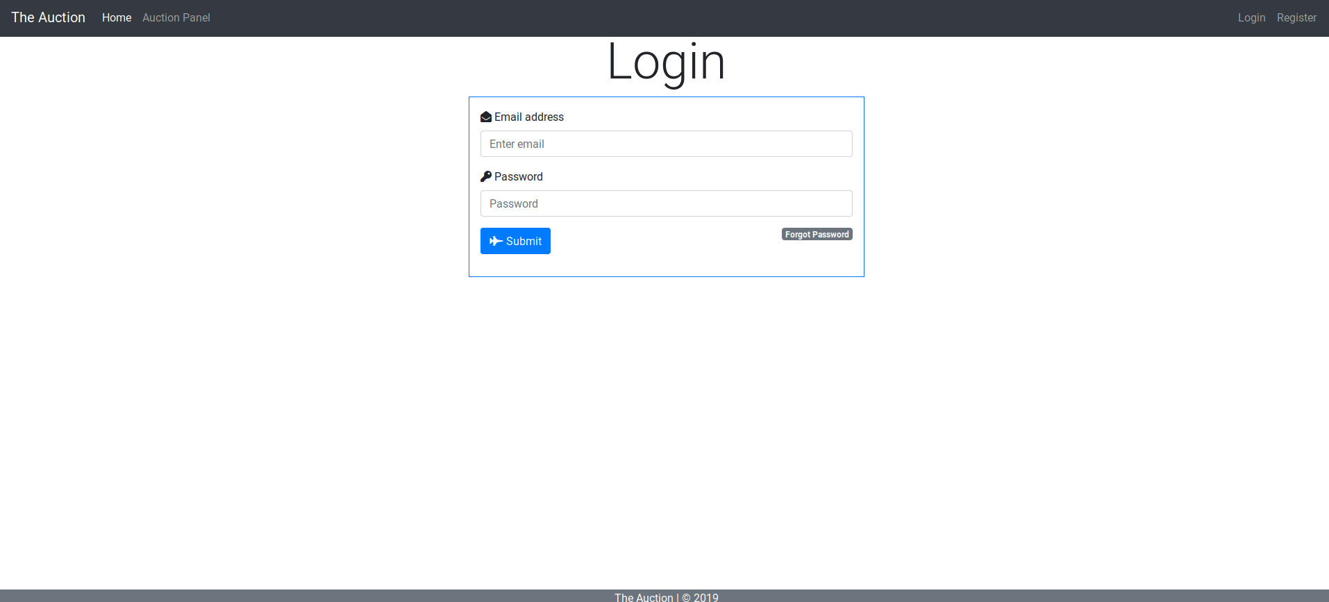 Login page