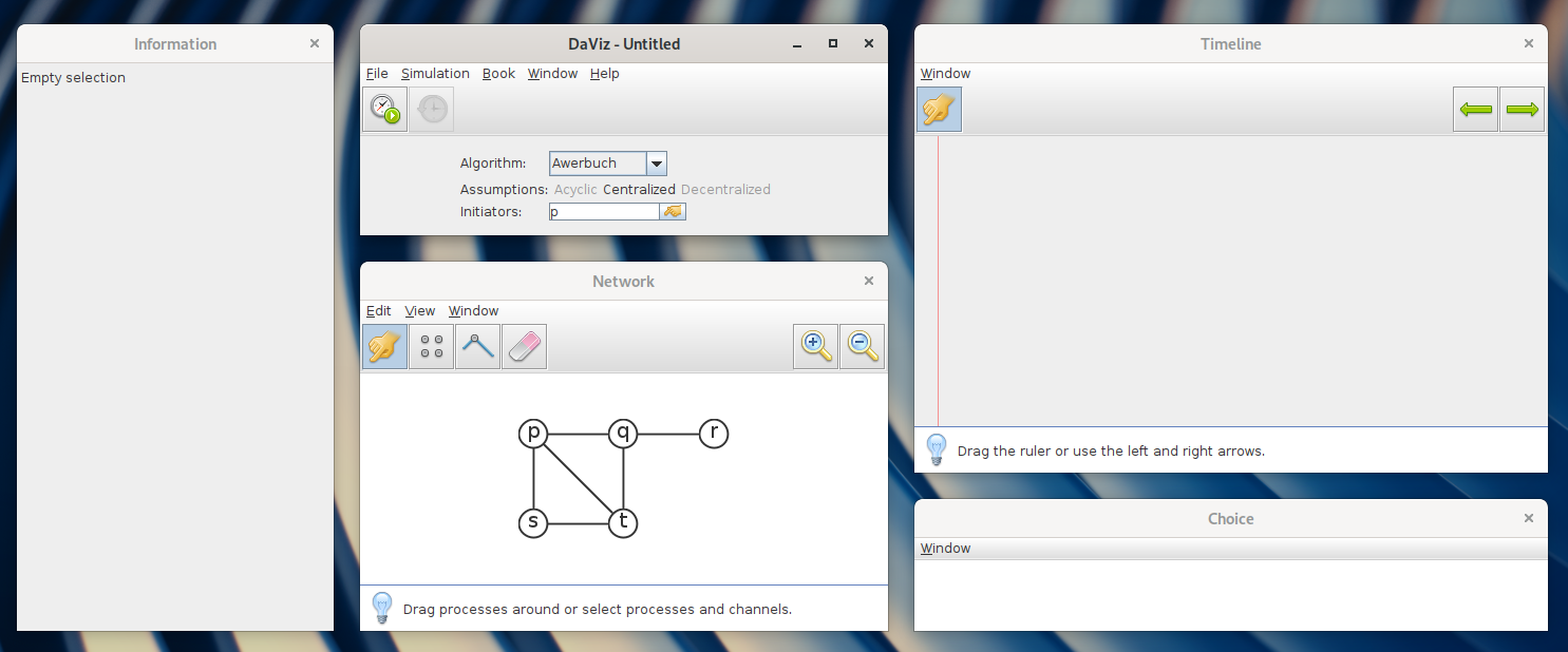 Overview of the windows of the DaViz tool