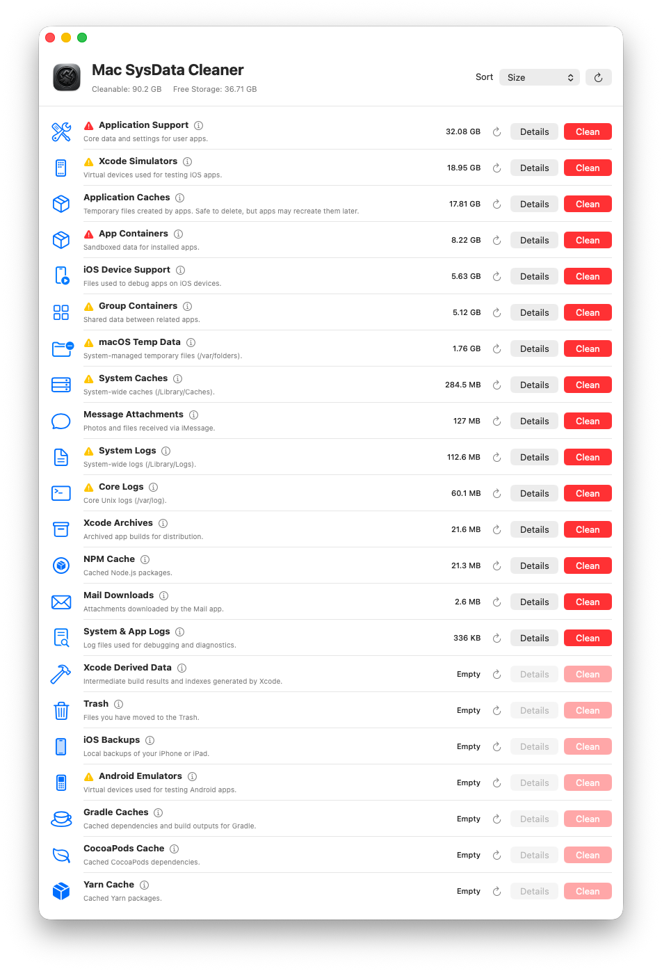 Mac System Data Cleaner screenshot 2