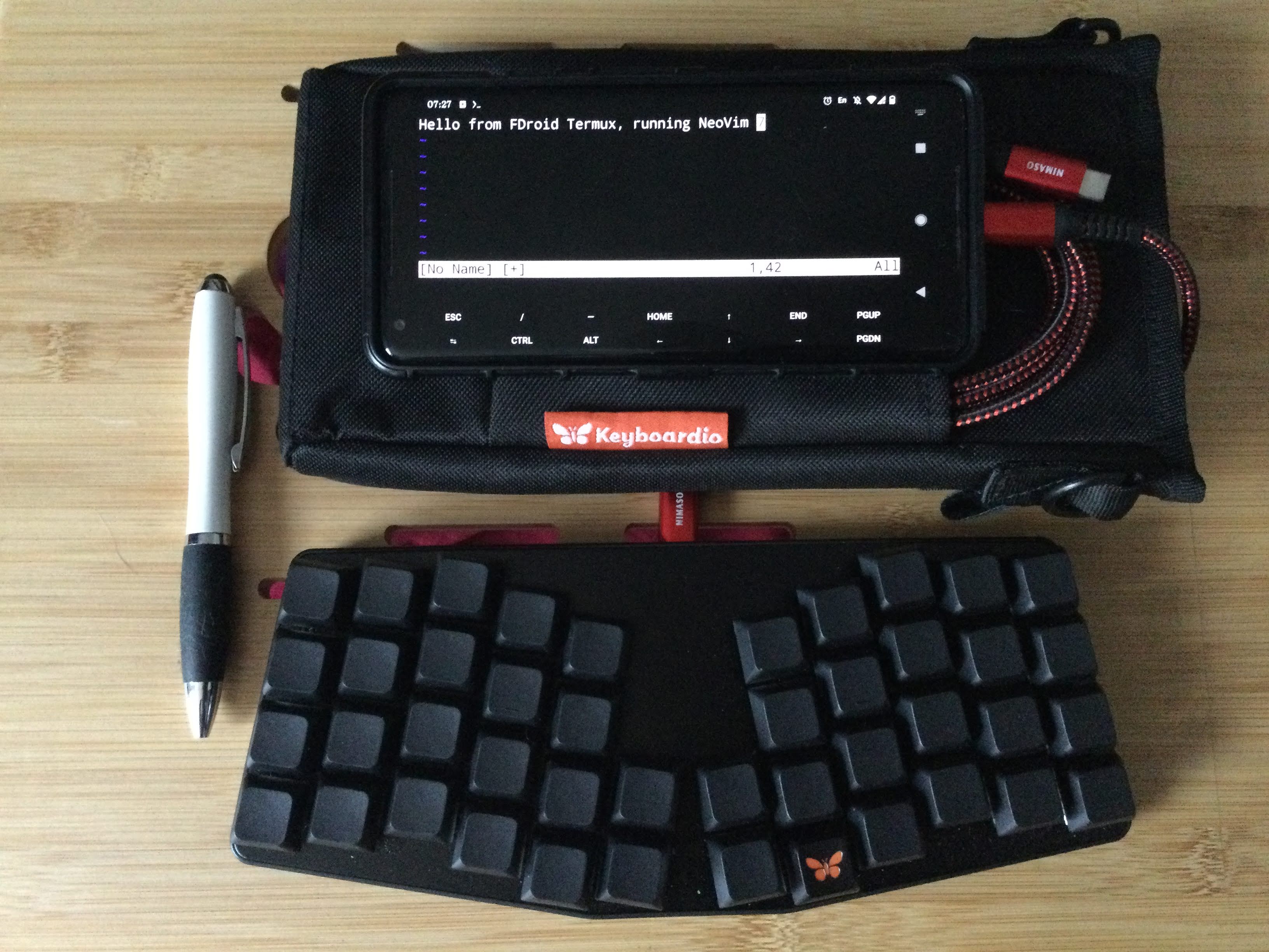 Ultra-mobile development environment - android with Termux and NeoVim with Keyboardio Atreus keyboard