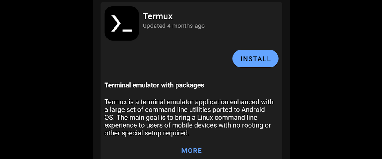 F-Droid - Termux App description and install button