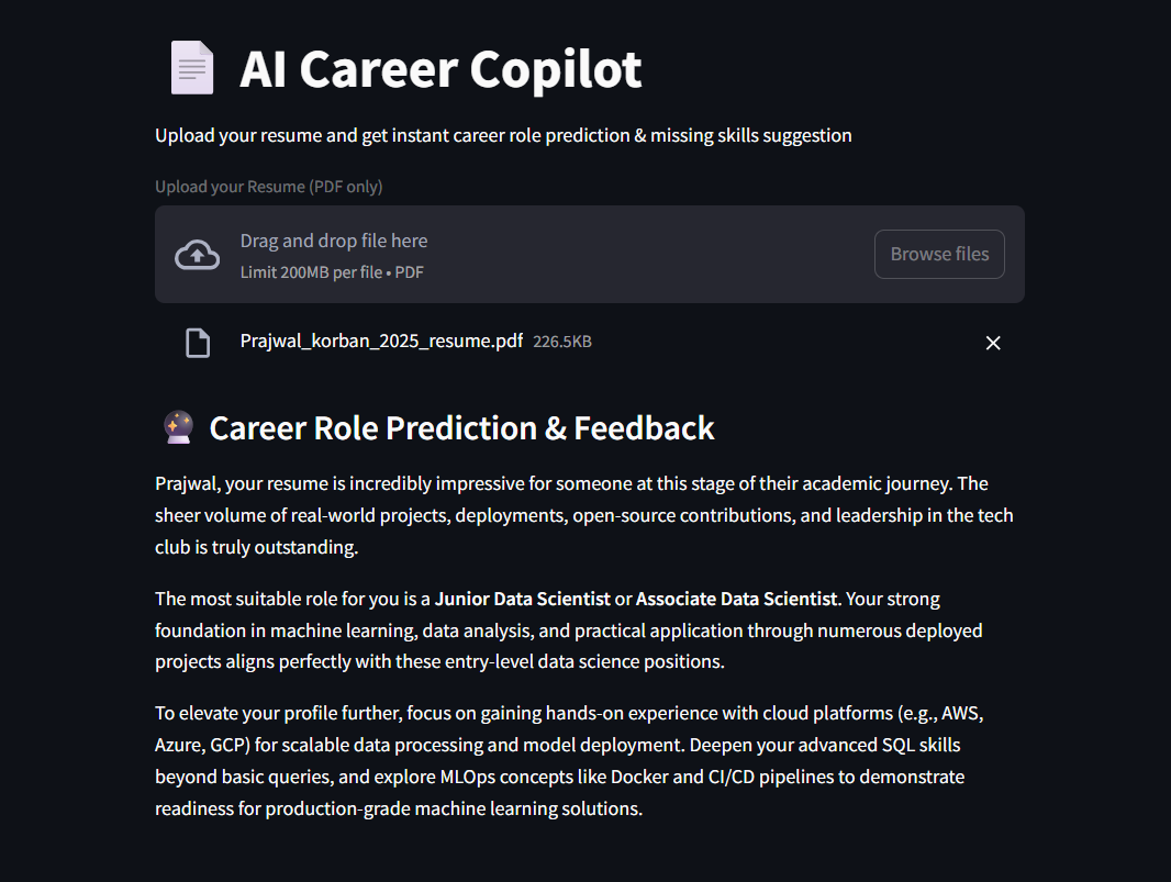 AI Career Copilot project screenshot