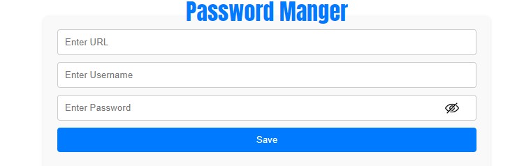 Password Manager application interface for storing and managing secure credentials