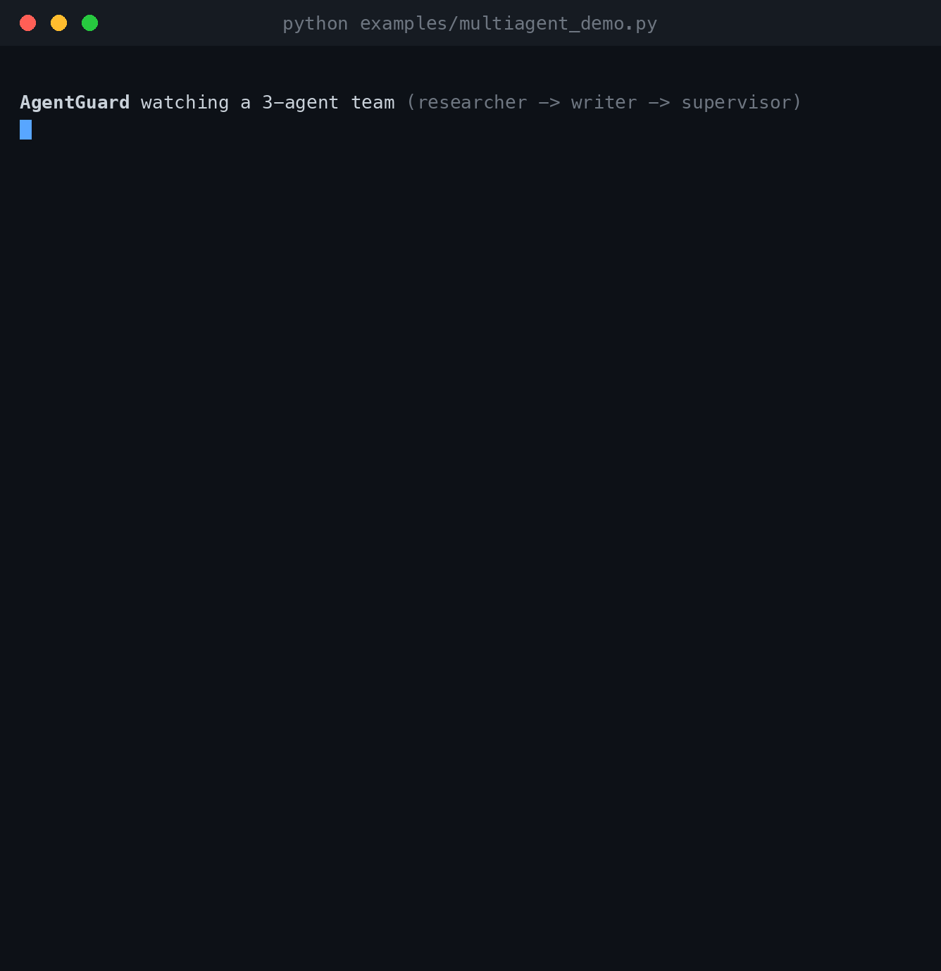AgentGuard predicting a cascade across an agent team