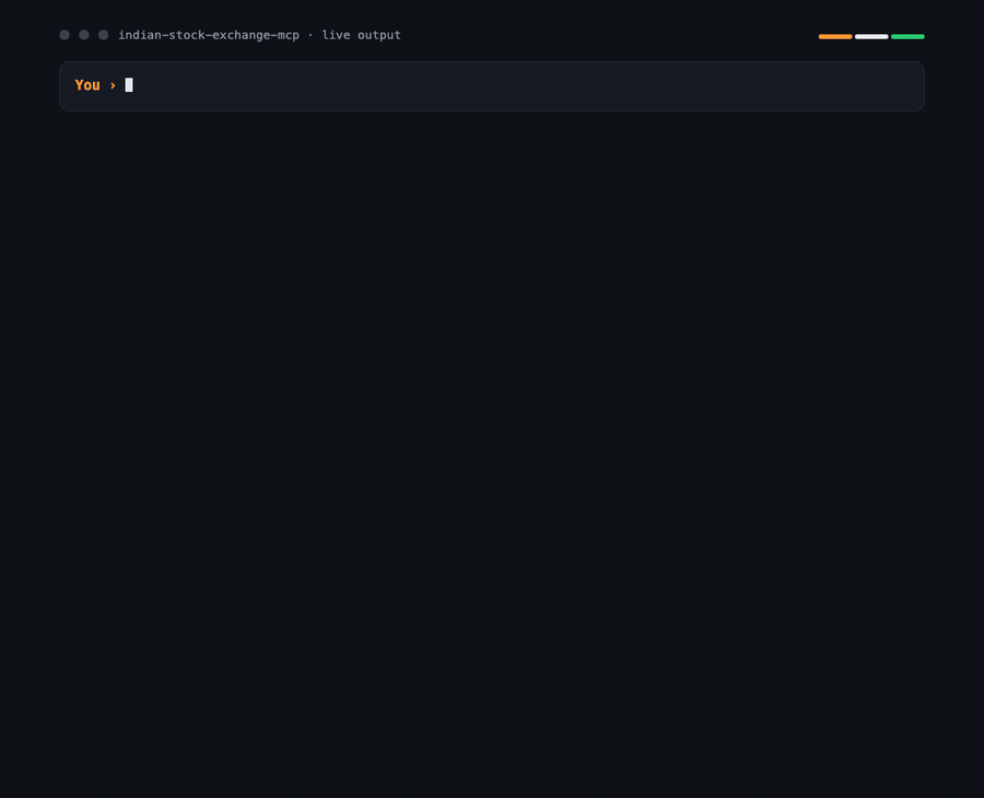 Demo: the compare-stocks tool returning TCS, Infosys and Wipro side by side