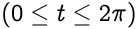 0<=t<= 2 pi