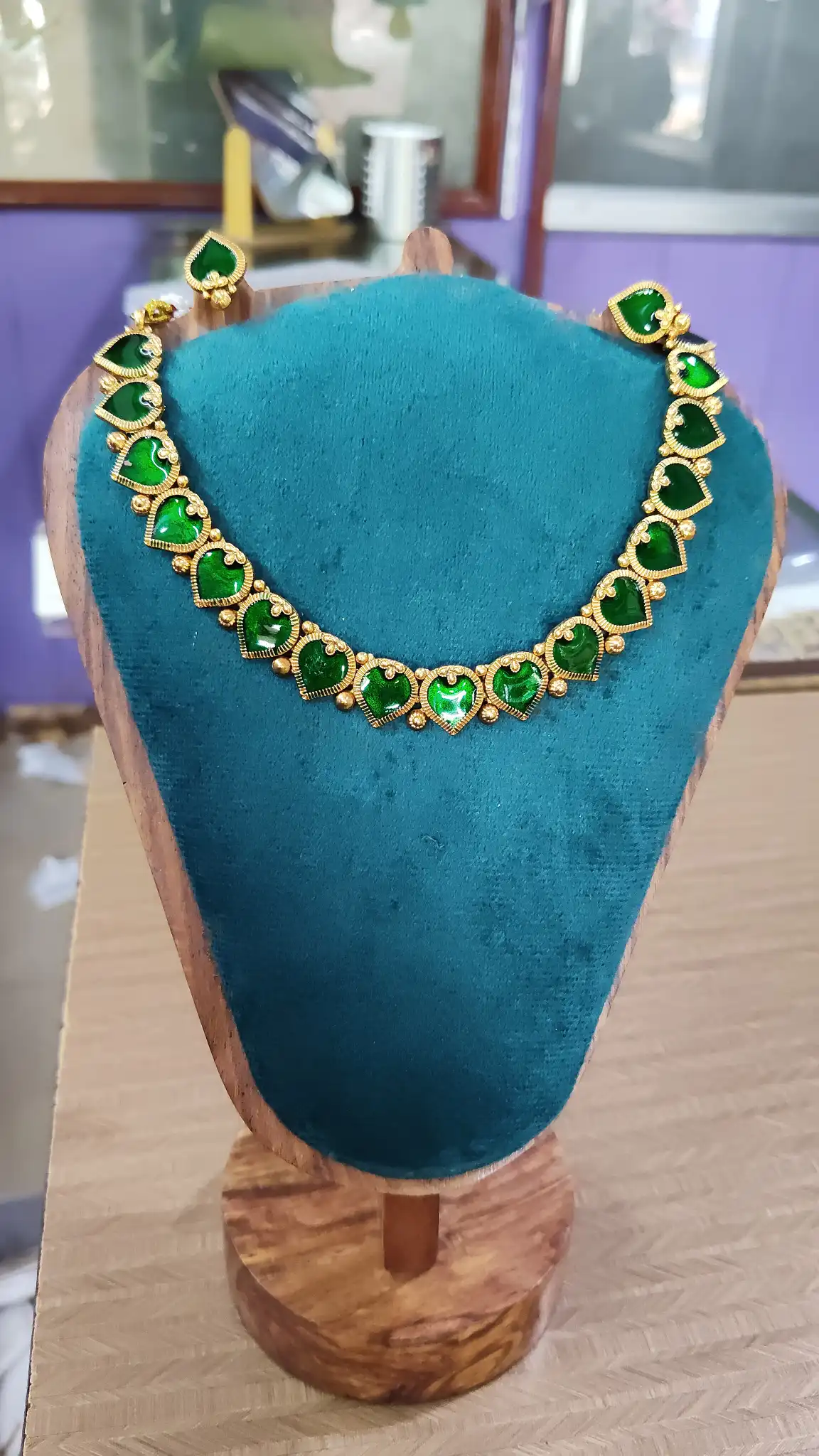 Green stone necklace