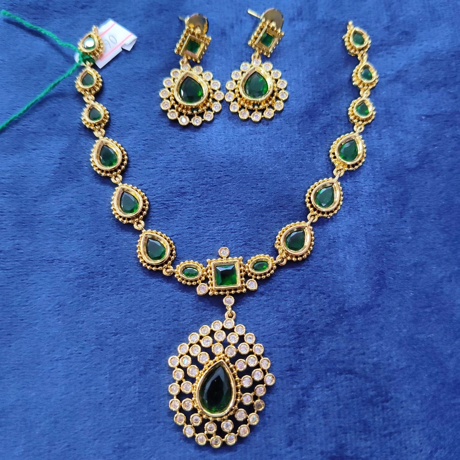 Green With White Stone