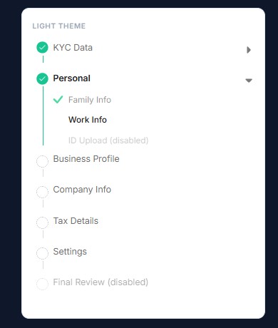 Stepper light theme