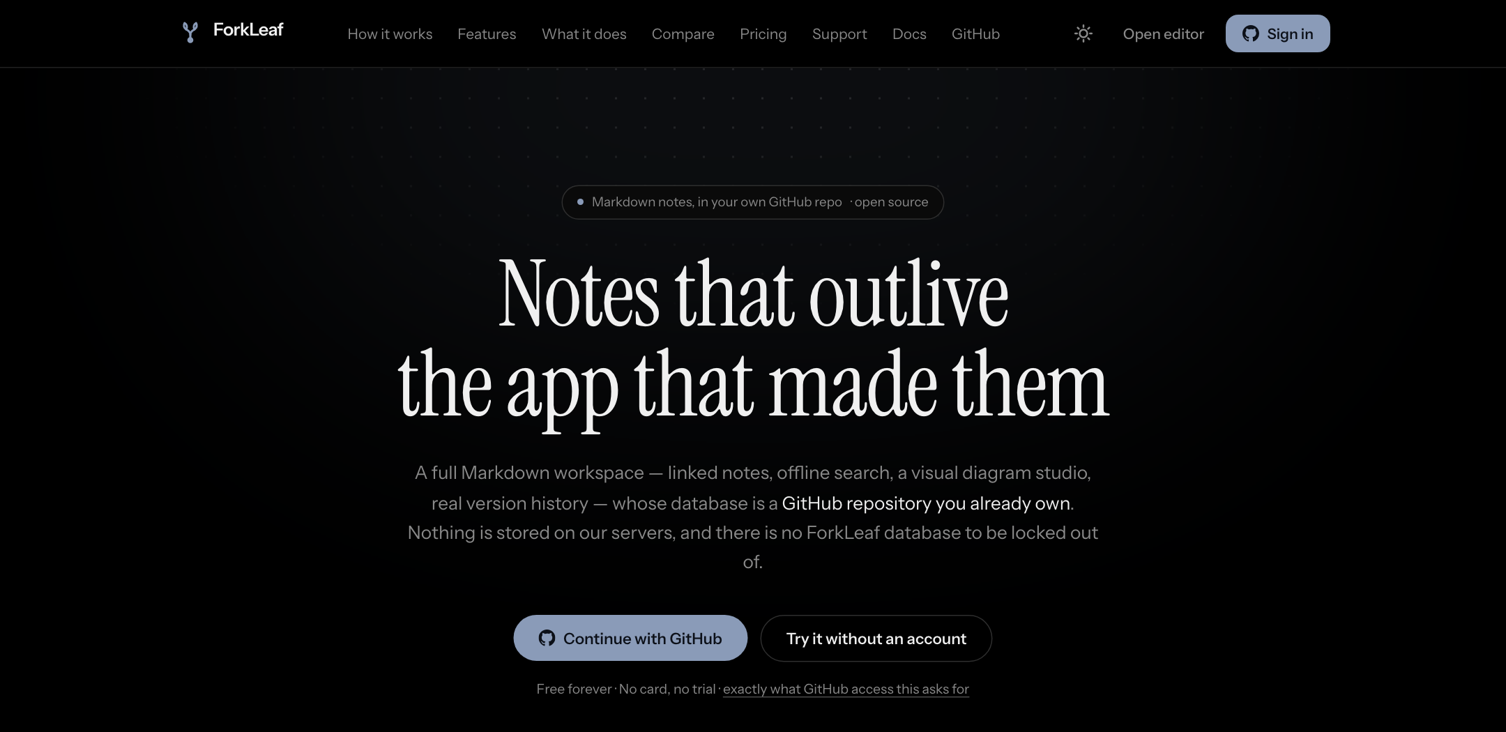The ForkLeaf home page