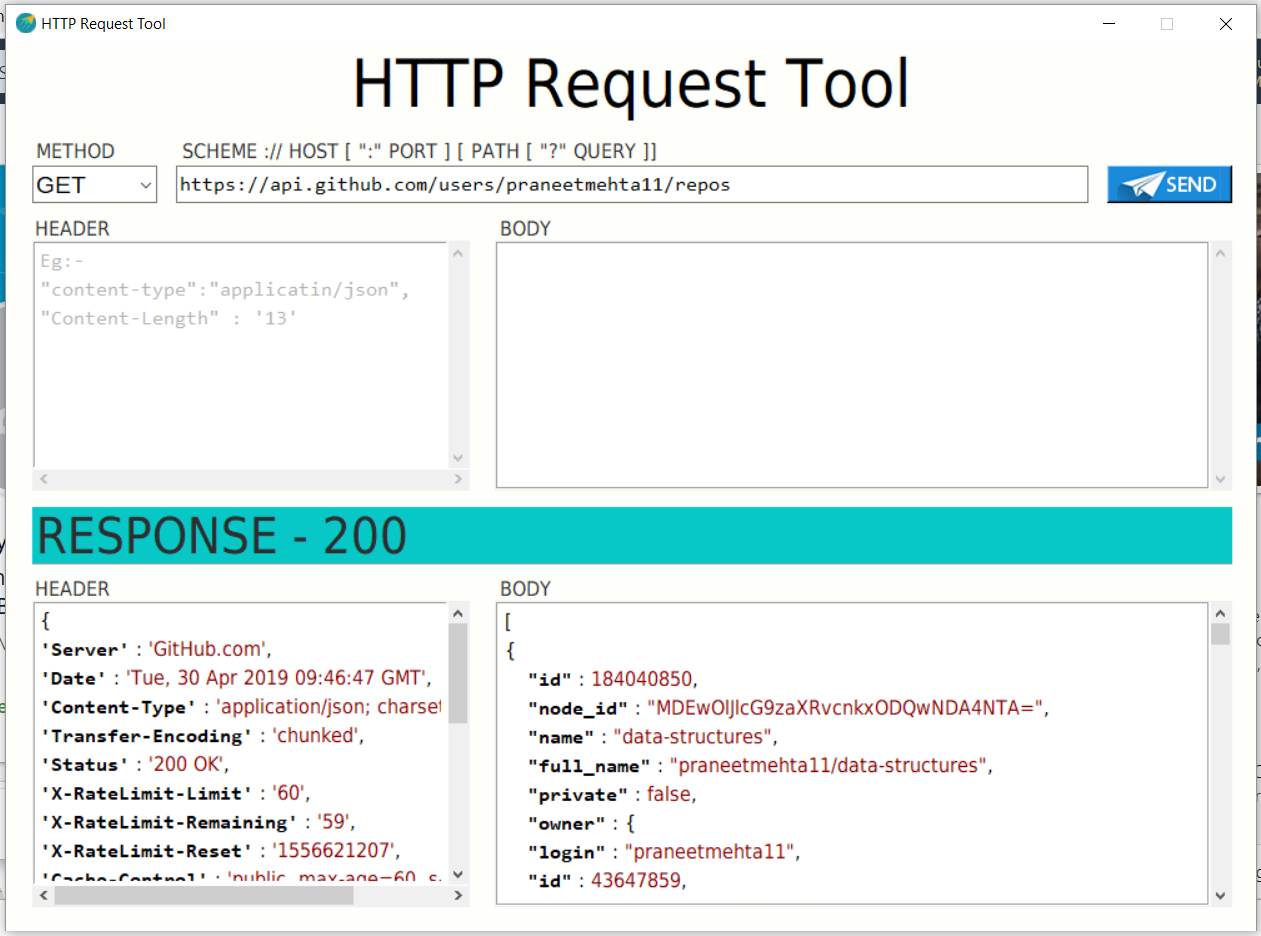 HTTP-RequestTool screenshot