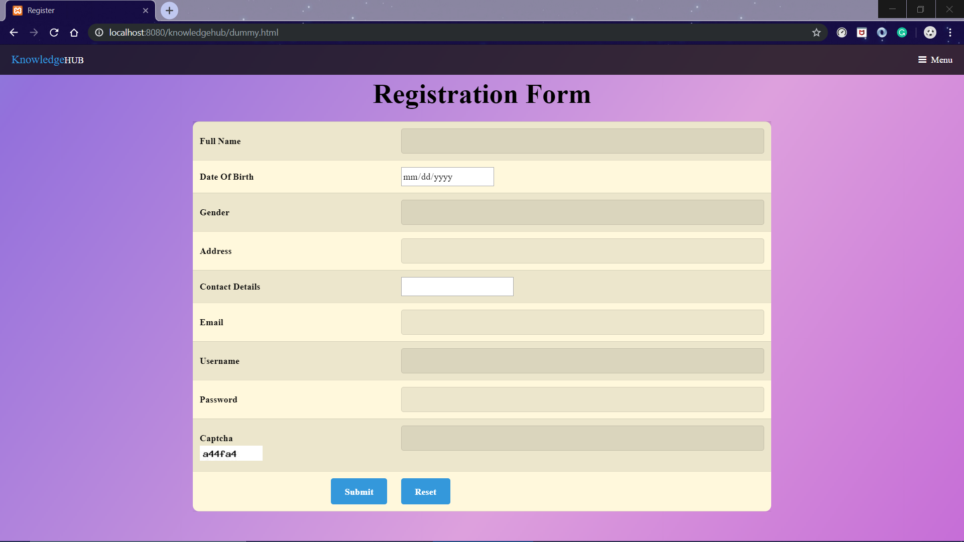 registration-webpage