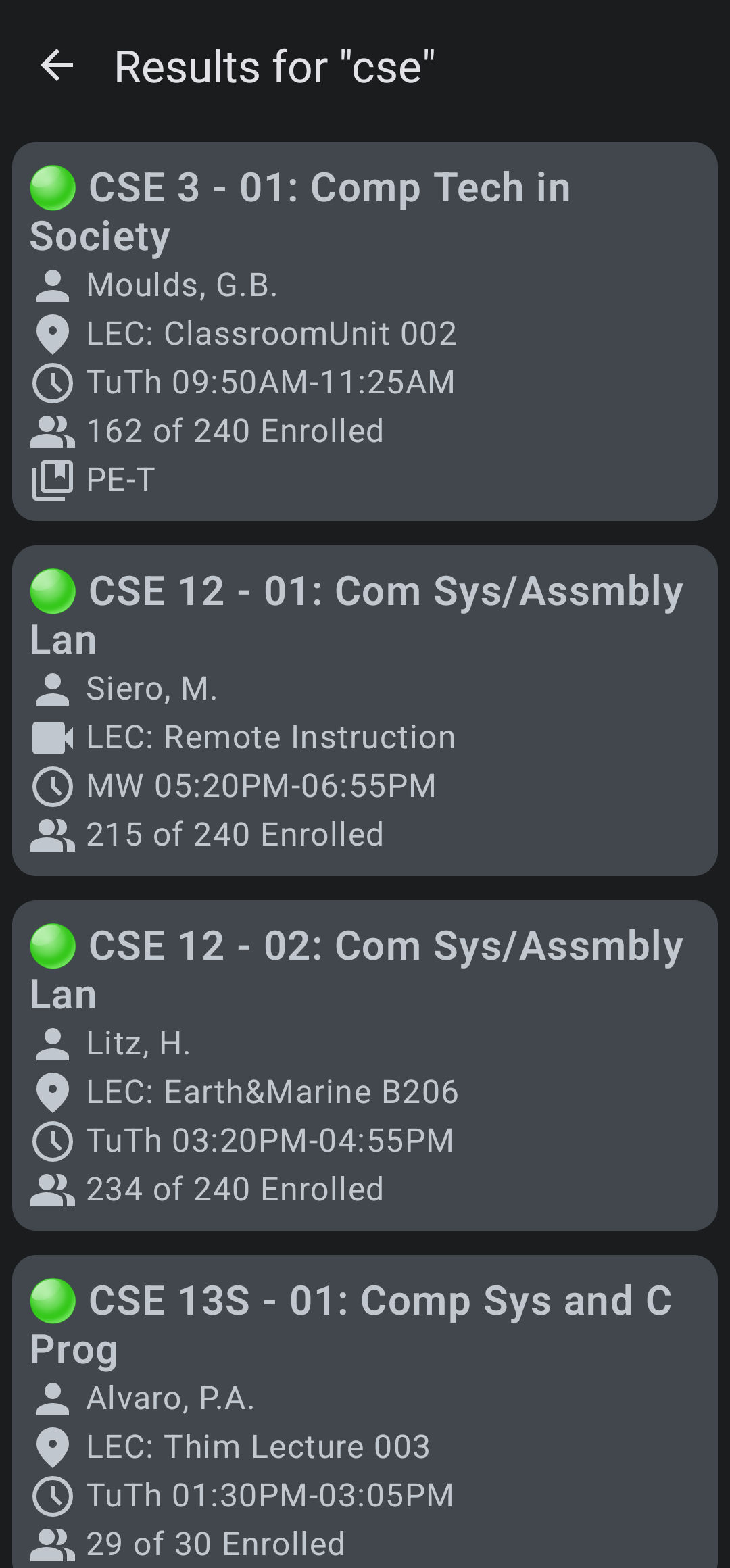 pisa current mobile interface