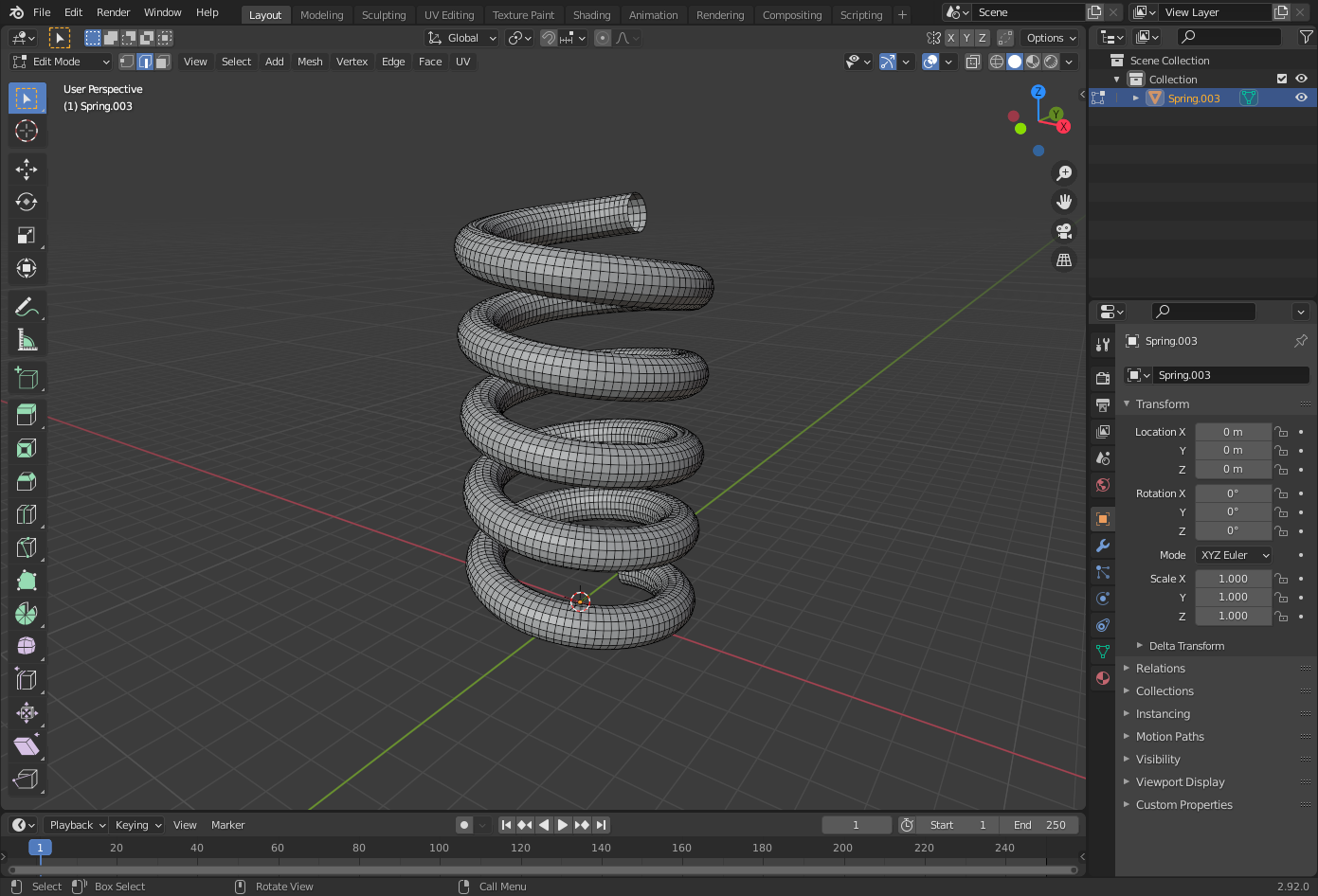 Coiled Spring Sample Mesh