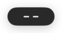 The orb: a small dark pill with two dashes
