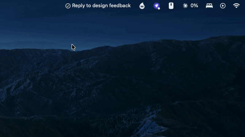 Adding a task, dragging it to the top so it shows in the menu bar, then ticking it off