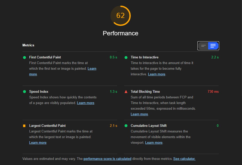 results with optimization