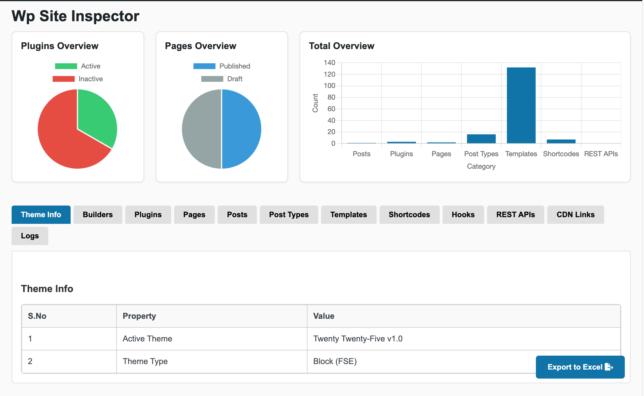 WP Site Inspector UI