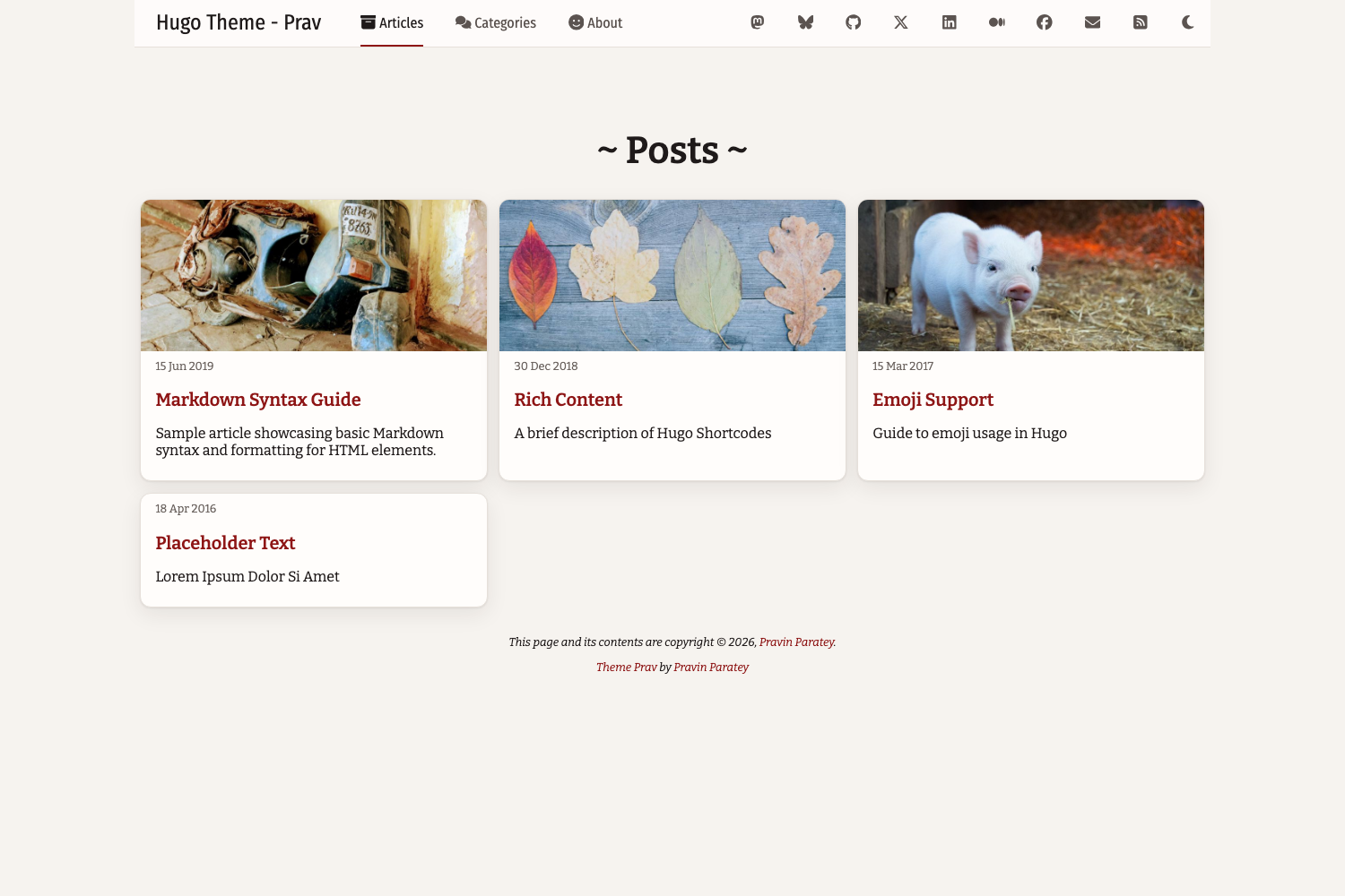 Article list in light mode