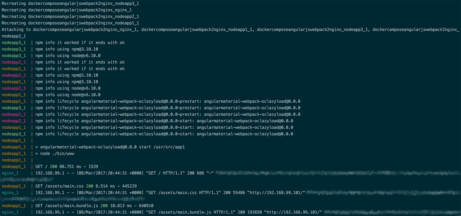Node.js app built through Webpack2, running AngularJS, load-balanced by NGINX inside Docker Containers ☁️️ 🐳