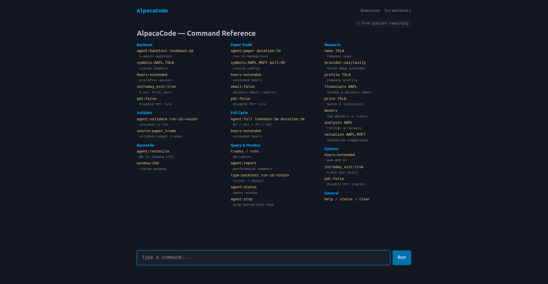 Command Reference
