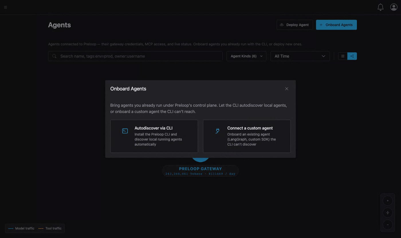 Preloop onboarding local agents into the control plane