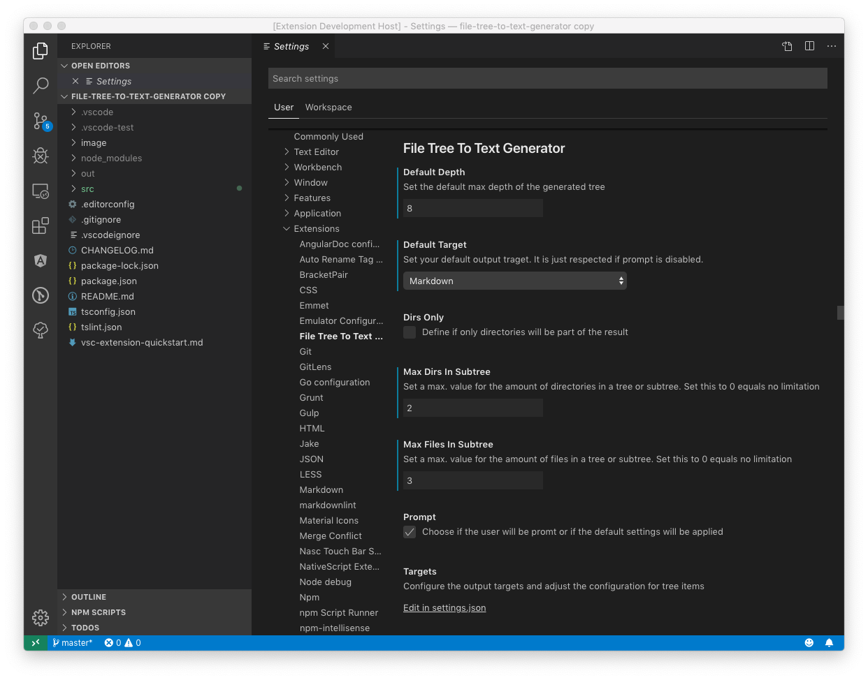 File-Tree-To-Text Configuration