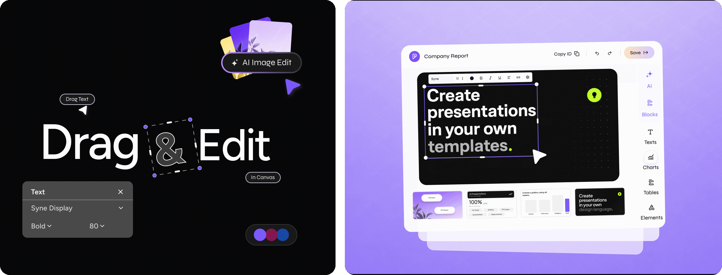 Drag-and-drop editing in the Presenton slide editor