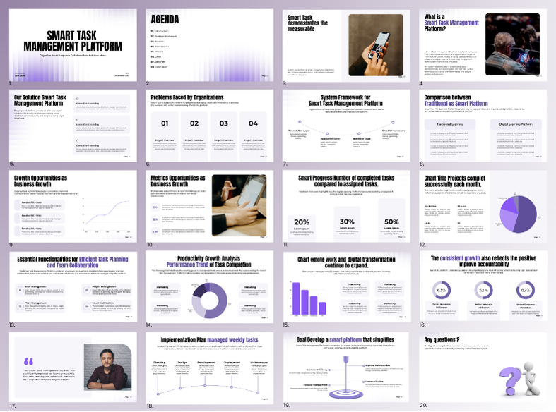 Executive PowerPoint template with leadership, strategy, and decision-making slide layouts
