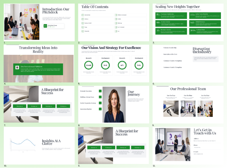 Standard business presentation template with report, proposal, and company slide layouts