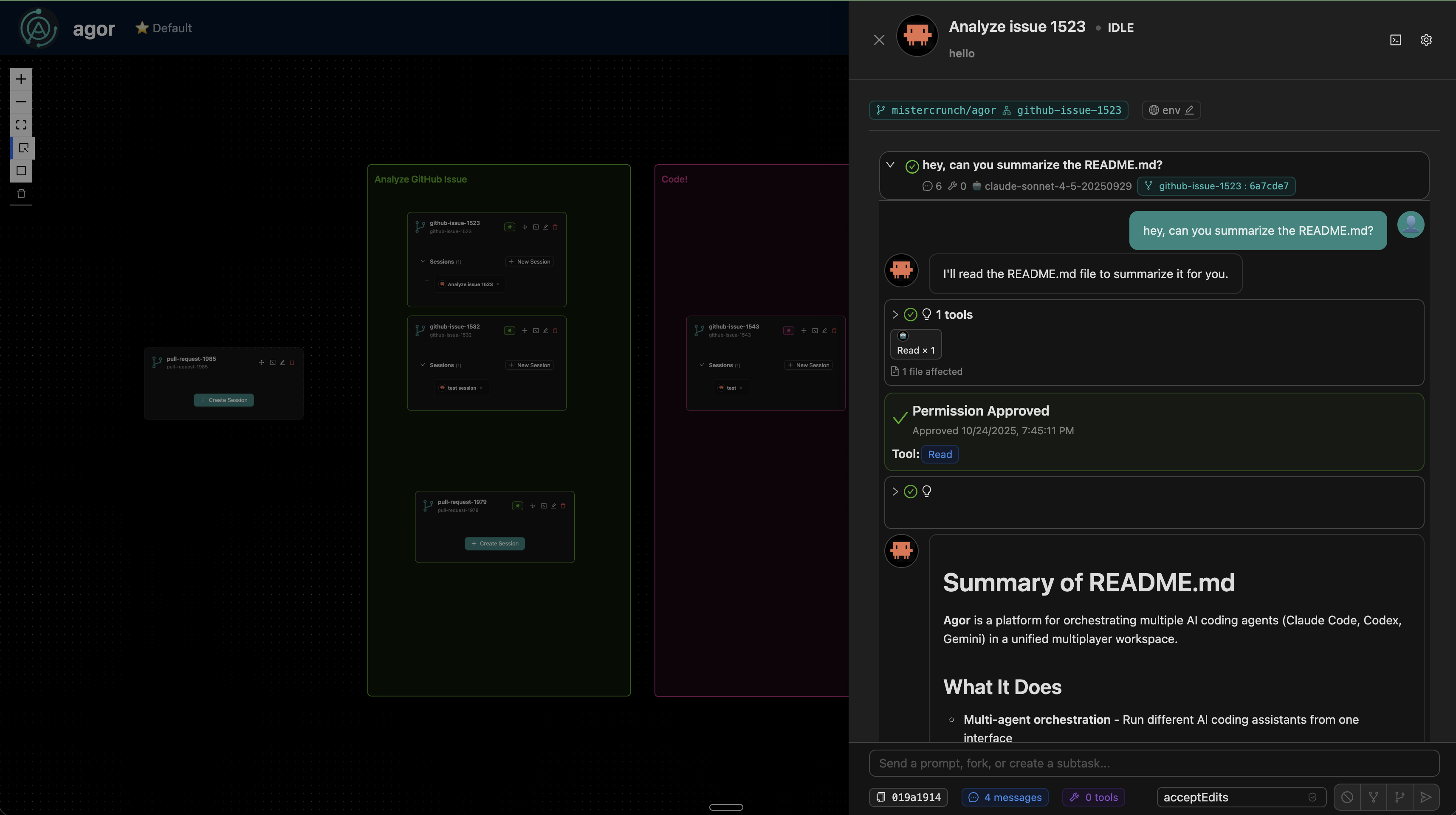 Task-centric conversation UI