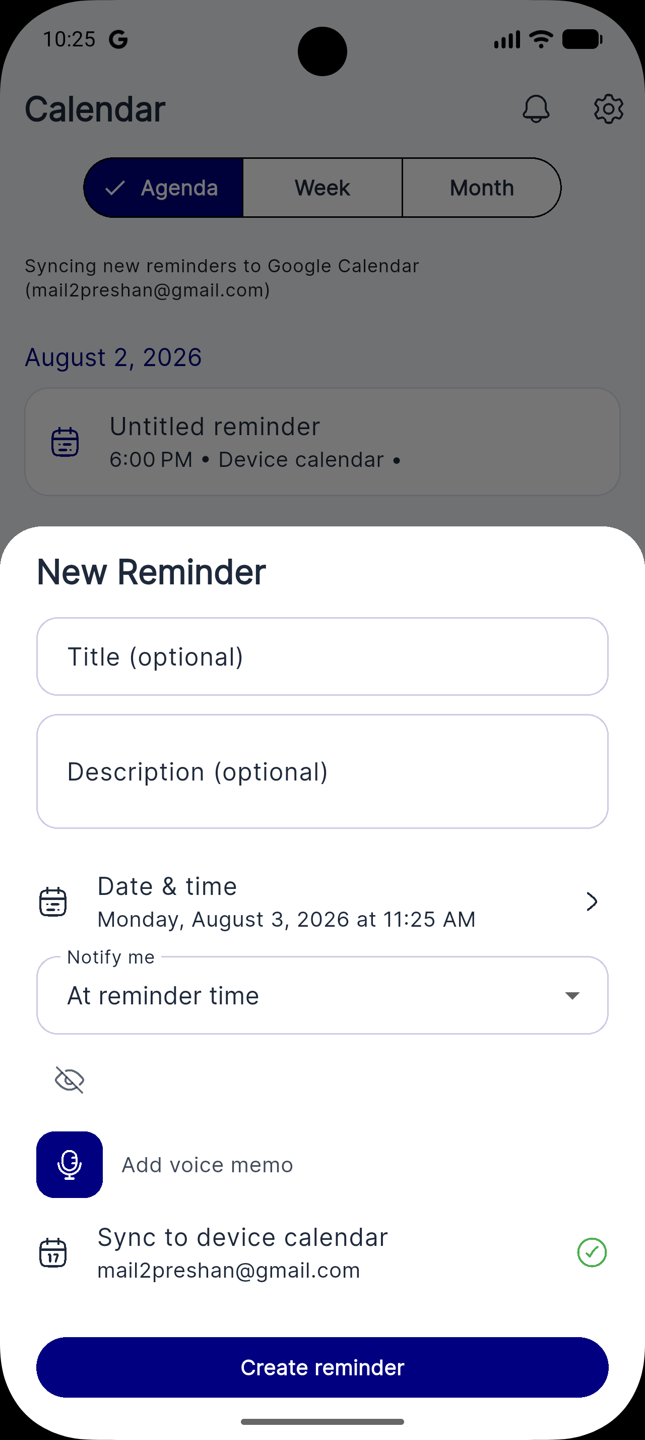 New Reminder