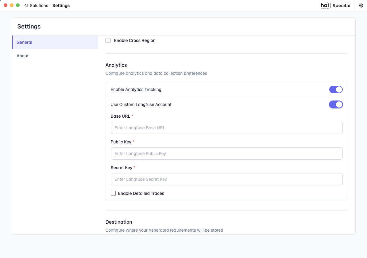 Custom Langfuse Configuration