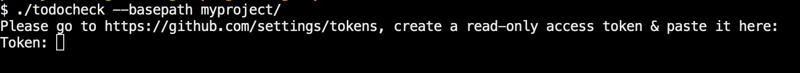 todocheck Github PAT Prompt