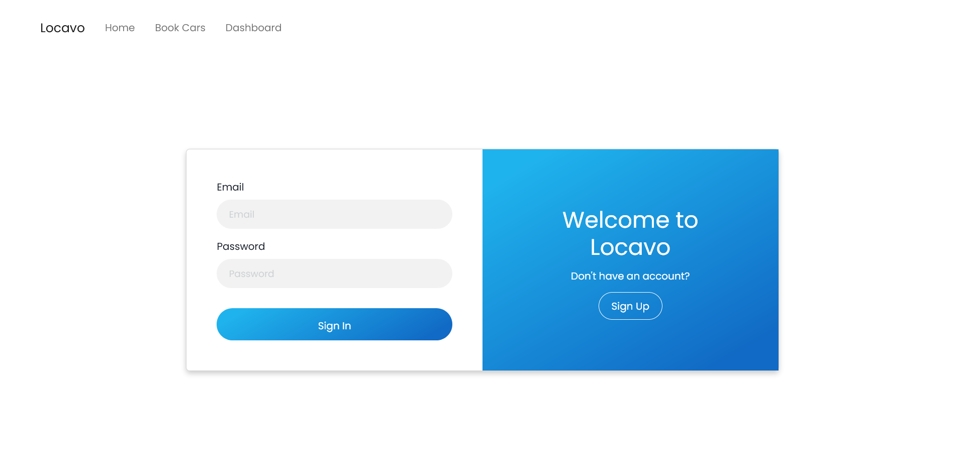 Login page