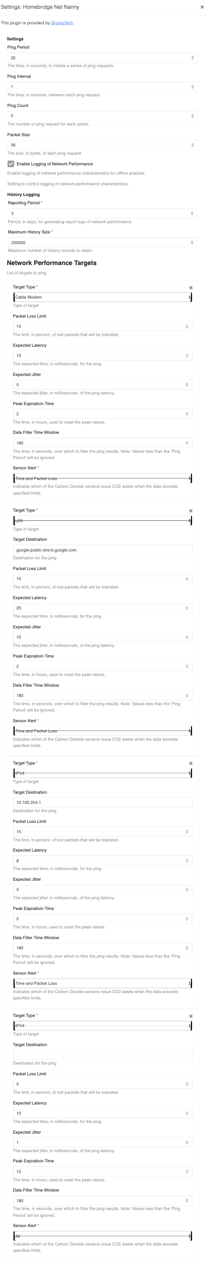 homebridge-config-ui-x plugin settings screen for Net Nanny