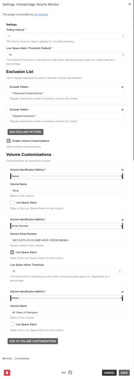 Configuration Settings UI