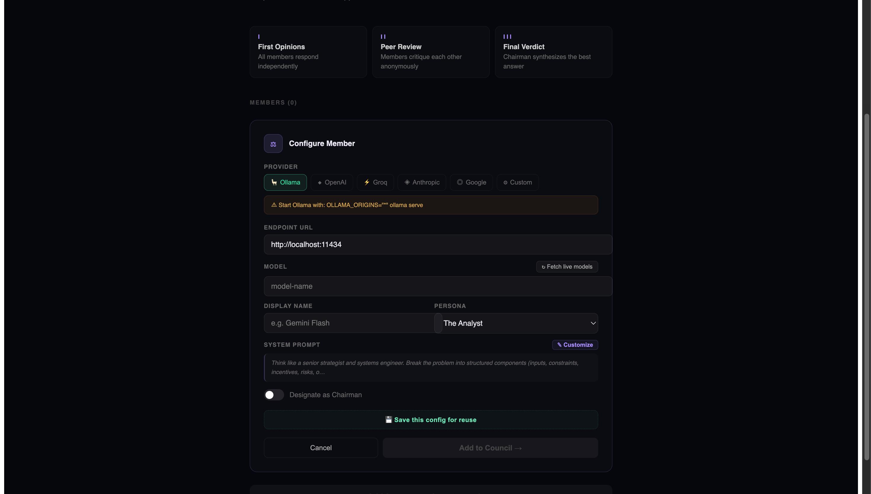 Configure Member