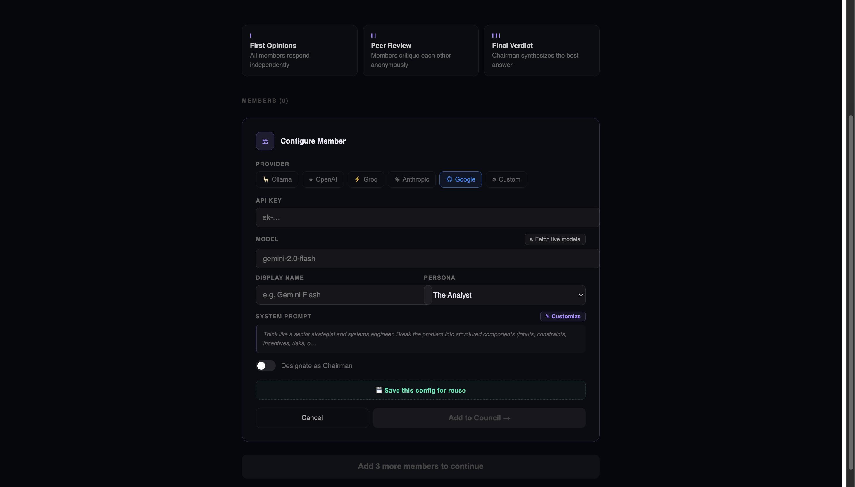 Configure Member
