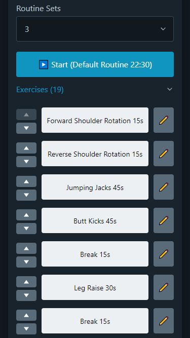 Exercise List