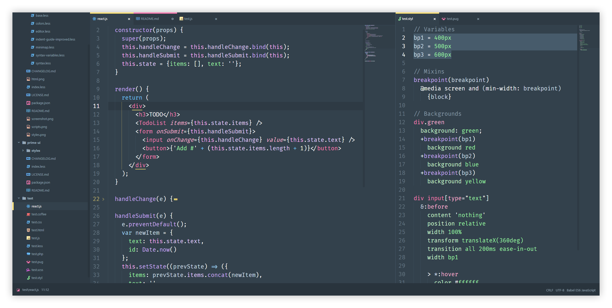 Screenshot of Atom showing HTML syntax.